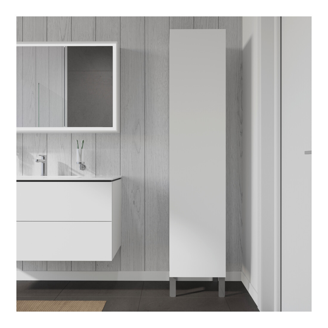 Duravit Armoire haute L-Cube 40x36,3x176 cm, porte droite, blanc mat