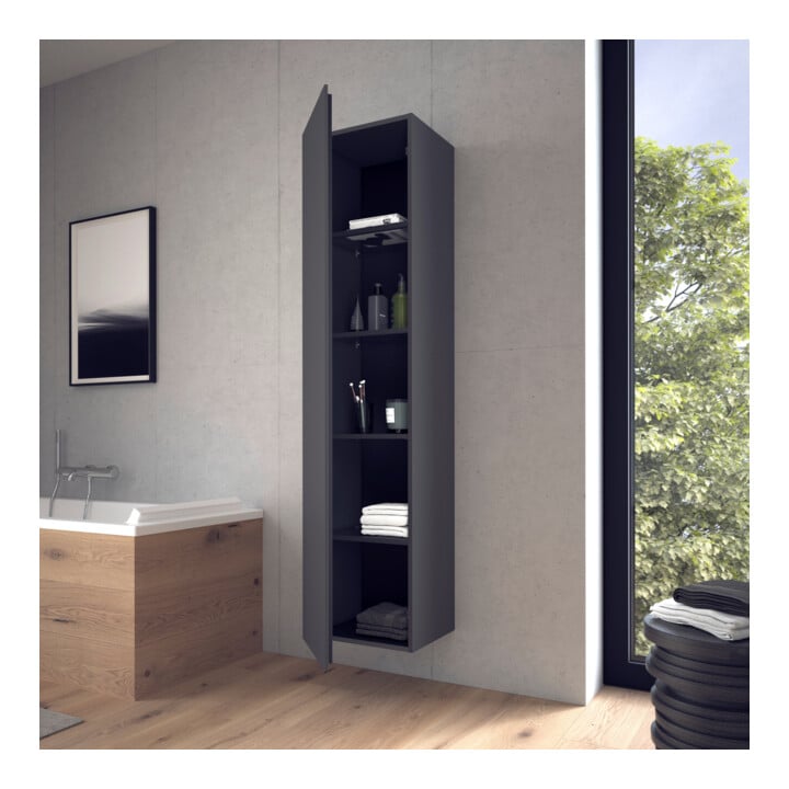 Duravit Armoire haute L-Cube 40x36,3x176 cm, porte droite, graphite mat