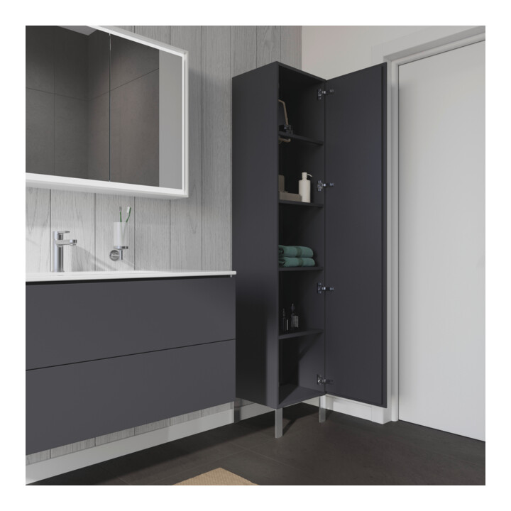 Duravit Armoire haute L-Cube 40x36,3x176 cm, porte droite, graphite mat