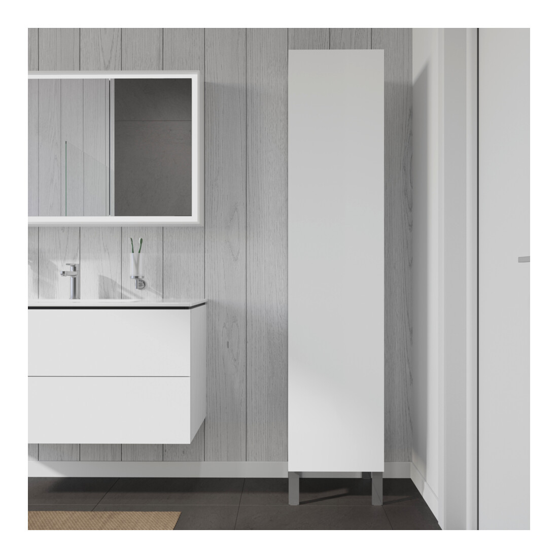 Duravit Armoire haute L-Cube 40x36,3x176 cm, porte gauche, blanc brillant