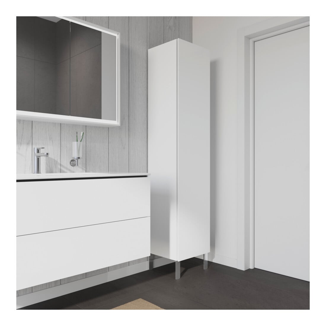 Duravit Armoire haute L-Cube 40x36,3x176 cm, porte gauche, blanc brillant