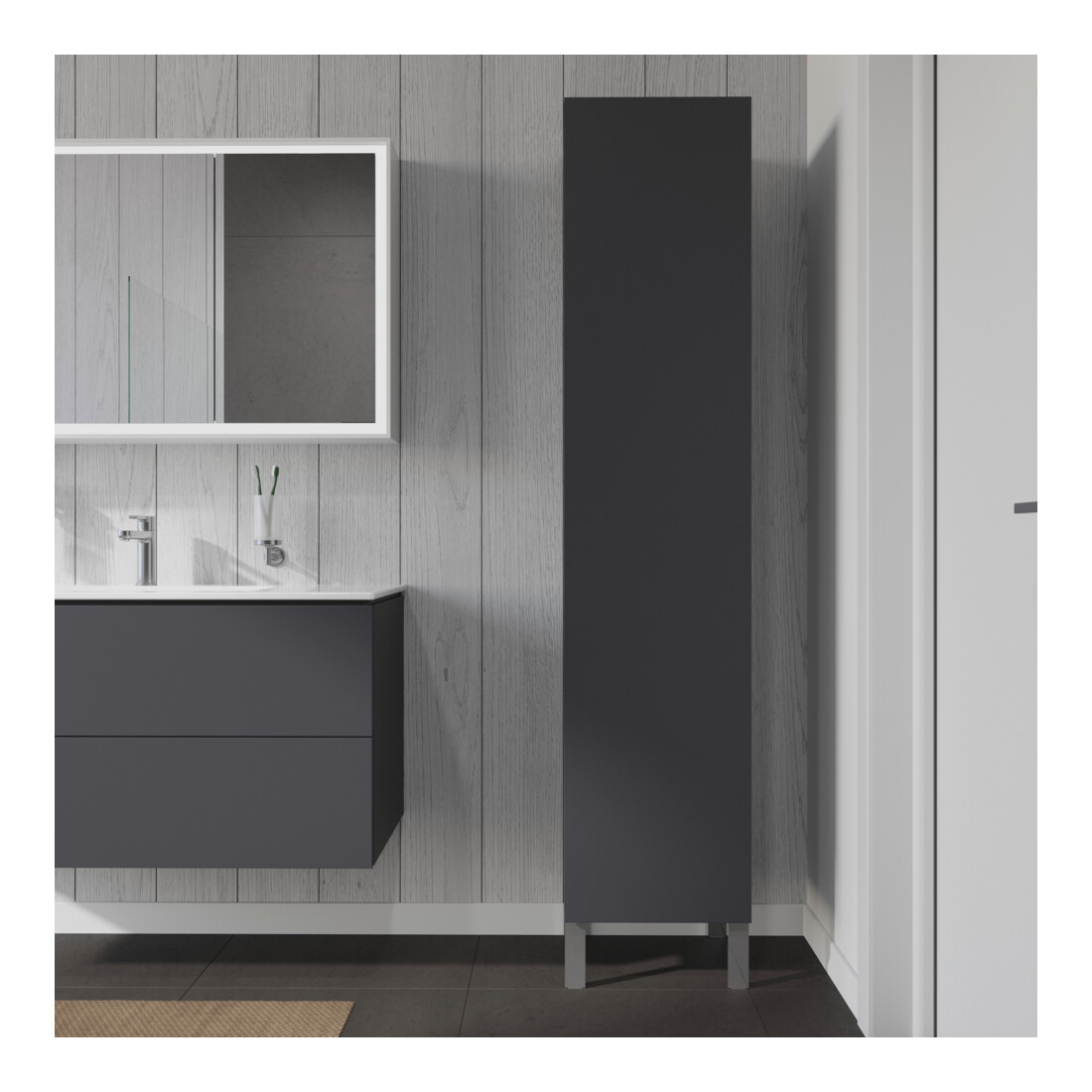 Duravit Armoire haute L-Cube 40x36,3x176 cm, porte gauche, graphite mat