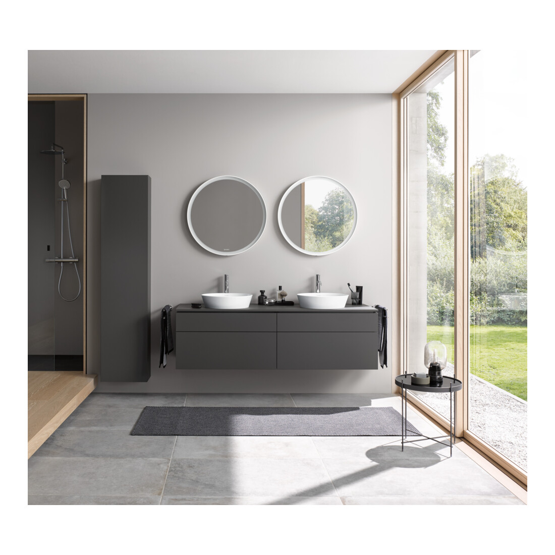 Duravit Armoire haute L-Cube 40x36,3x176 cm, porte gauche, graphite mat