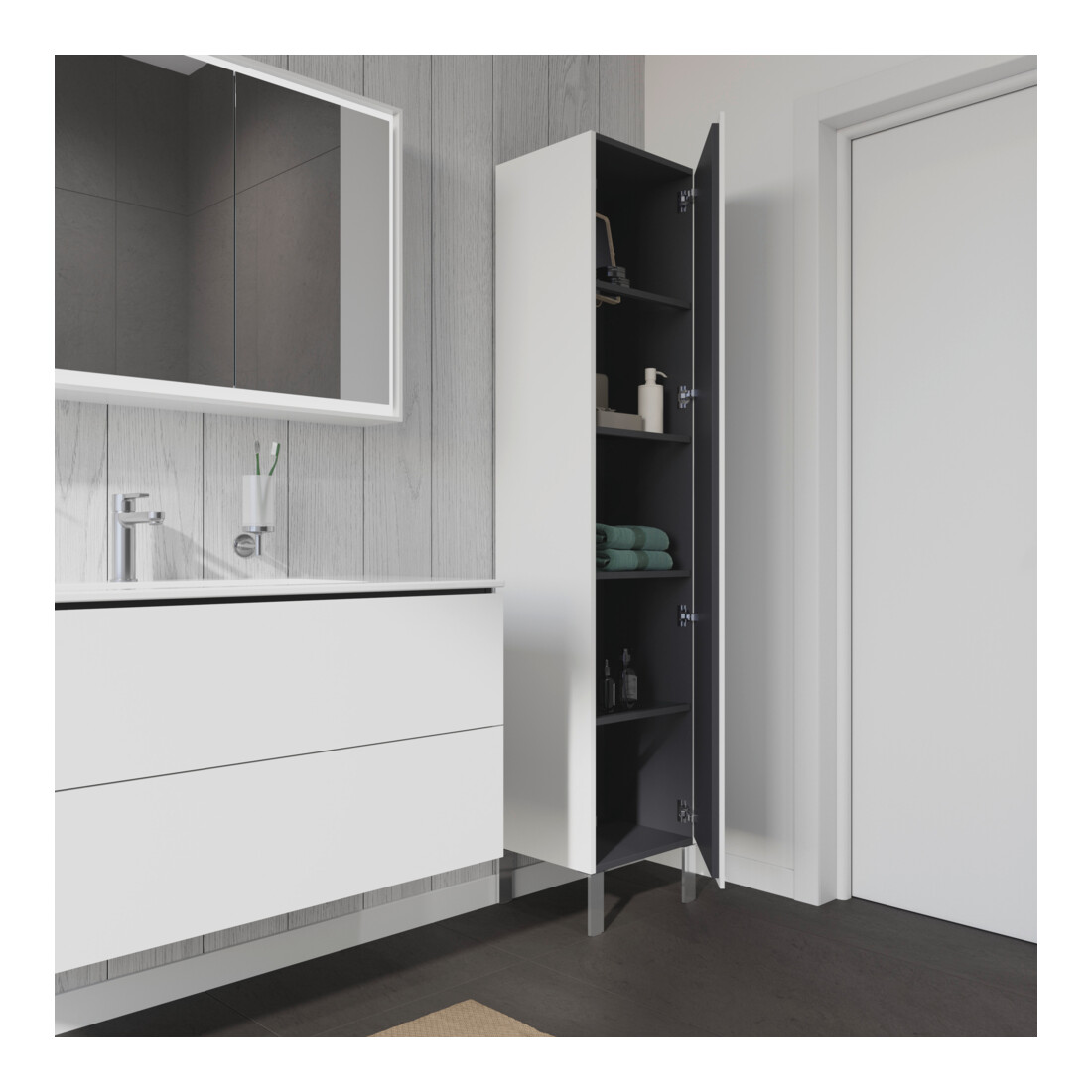 Duravit Armoire haute L-Cube 40x36,3x176cm, porte gauche, blanc mat