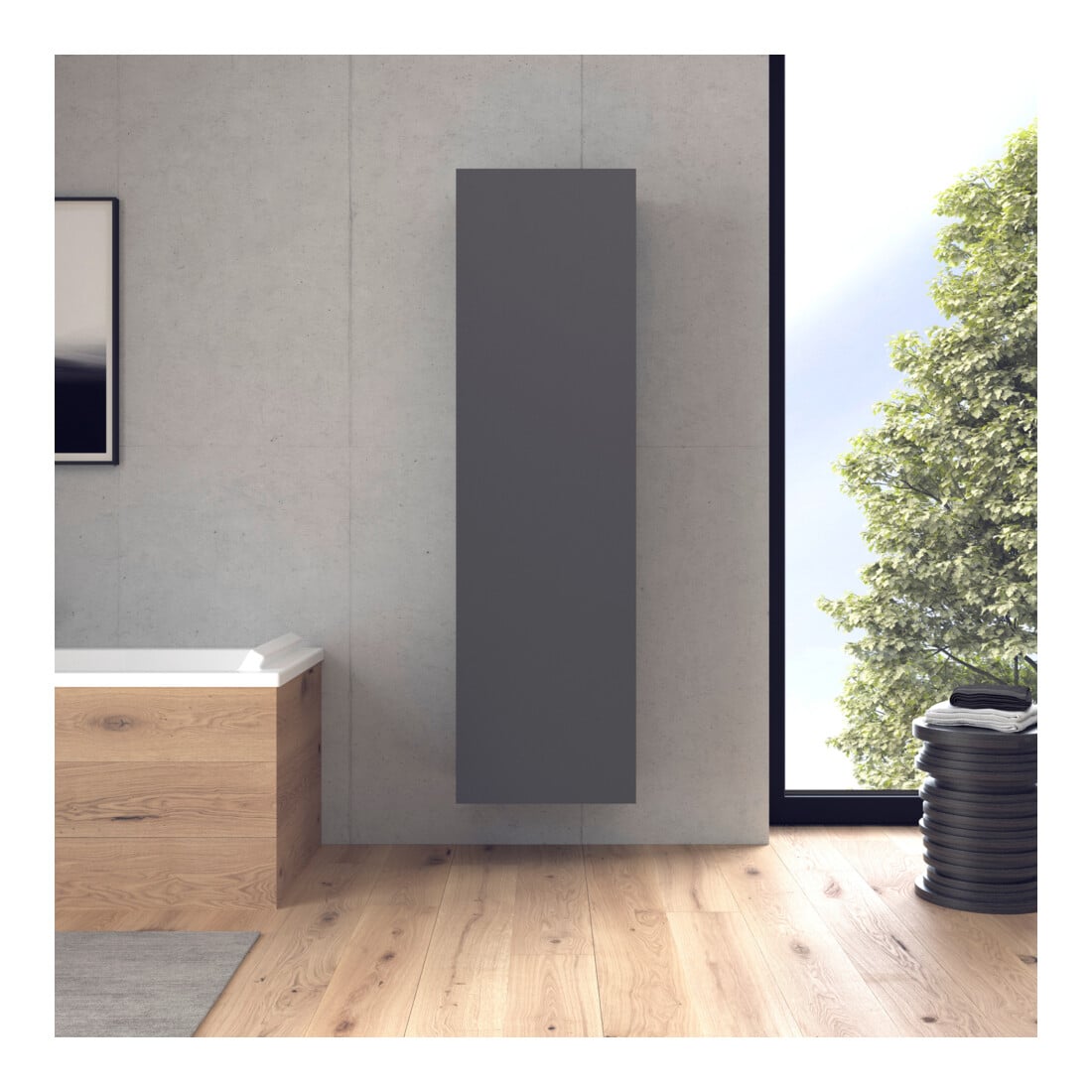 Duravit Armoire haute L-Cube 50x36,3x176 cm, porte droite, graphite mat