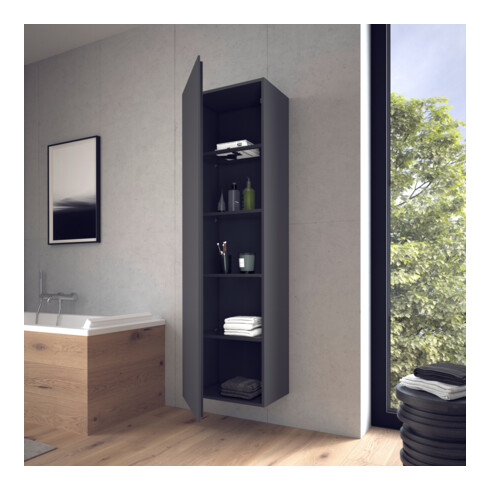 Duravit Armoire haute L-Cube 50x36,3x176 cm, porte droite, graphite mat