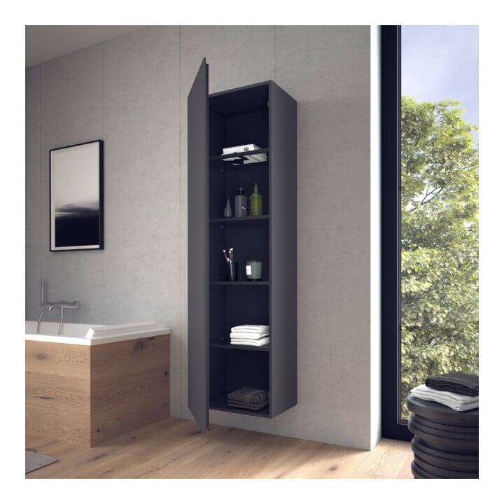 Duravit Armoire haute L-Cube 50x36,3x176 cm, porte droite, graphite mat
