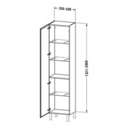 Duravit Armoire haute L-Cube individual, porte à gauche, graphite mat-5
