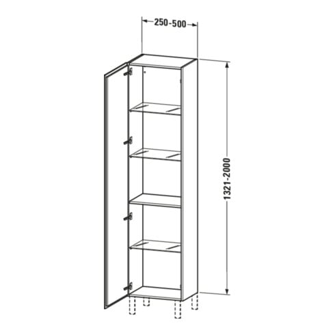 Duravit Armoire haute L-Cube individual, porte gauche, basalte mat
