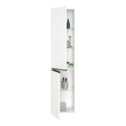 Duravit Armoire haute murale Sivida 40x177x37,4 cm, 3 étagères, noir, droite, mat blanc-2