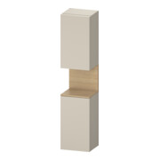 Duravit Armoire haute Qatego 40x36x176 cm, 2 portes, à droite, chêne naturel/taupe mat