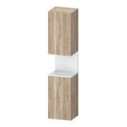 Duravit Armoire haute Qatego 40x36x176 cm, 2 portes, à gauche, blanc avec marbre chêne