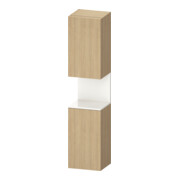 Duravit Armoire haute Qatego 40x36x176 cm, 2 portes, à gauche, blanc brillant/bois naturel
