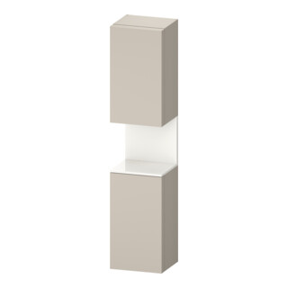 Duravit Armoire haute Qatego 40x36x176 cm, 2 portes, à gauche, blanc brillant/taupe mat
