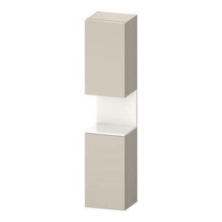 Duravit Armoire haute Qatego 40x36x176 cm, 2 portes, à gauche, blanc/gris taupe mat