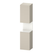 Duravit Armoire haute Qatego 40x36x176 cm, 2 portes, à gauche, blanc/gris taupe mat