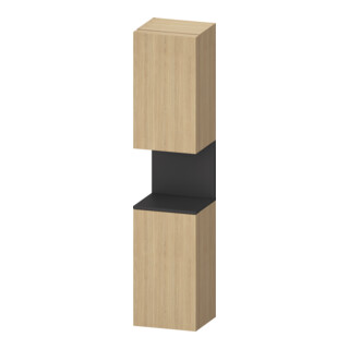 Duravit Armoire haute Qatego 40x36x176 cm, 2 portes, à gauche, gris m./chêne nat.