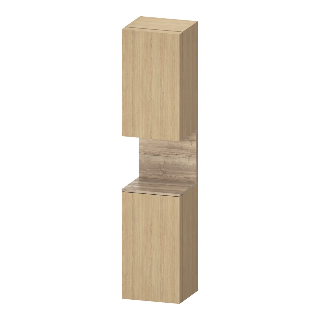 Duravit Armoire haute Qatego 40x36x176 cm, 2 portes, blanc, à droite, chêne naturel