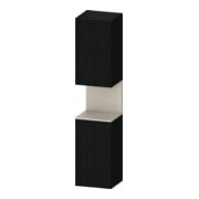 Duravit Armoire haute Qatego 40x36x176 cm, 2 portes, blanc, à gauche, avec miroir, noir chêne