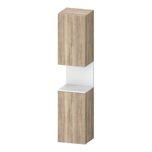 Duravit Armoire haute Qatego 40x36x176 cm, 2 portes, blanc mat avec marbre
