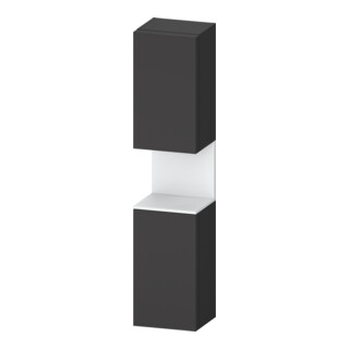 Duravit Armoire haute Qatego 40x36x176 cm, 2 portes, blanc mat avec poignée en graphite
