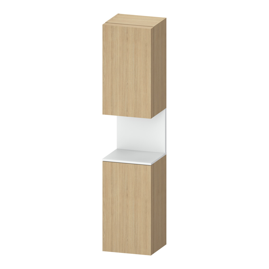 Duravit Armoire haute Qatego 40x36x176 cm, 2 portes, blanc mat/chêne naturel
