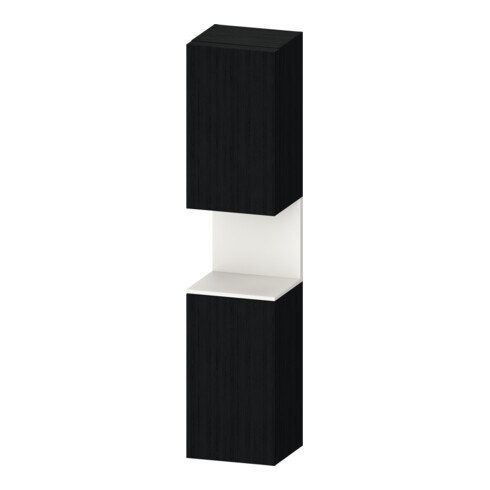Duravit Armoire haute Qatego 40x36x176 cm, 2 portes, blanc mat/éclairage LED noir