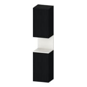 Duravit Armoire haute Qatego 40x36x176 cm, 2 portes, blanc mat/éclairage LED noir