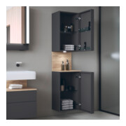Duravit Armoire haute Qatego 40x36x176 cm, 2 portes, droite, gris mat-5