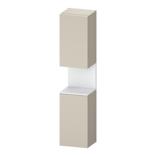 Duravit Armoire haute Qatego 40x36x176 cm, 2 portes, gauche, blanc mat/taupe mat