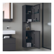 Duravit Armoire haute Qatego 40x36x176 cm, 2 portes, gauche, graphit mat-2