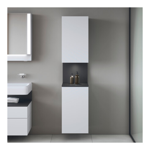 Duravit Armoire haute Qatego 40x36x176 cm, 2 portes, gauche, gris/blanc mat