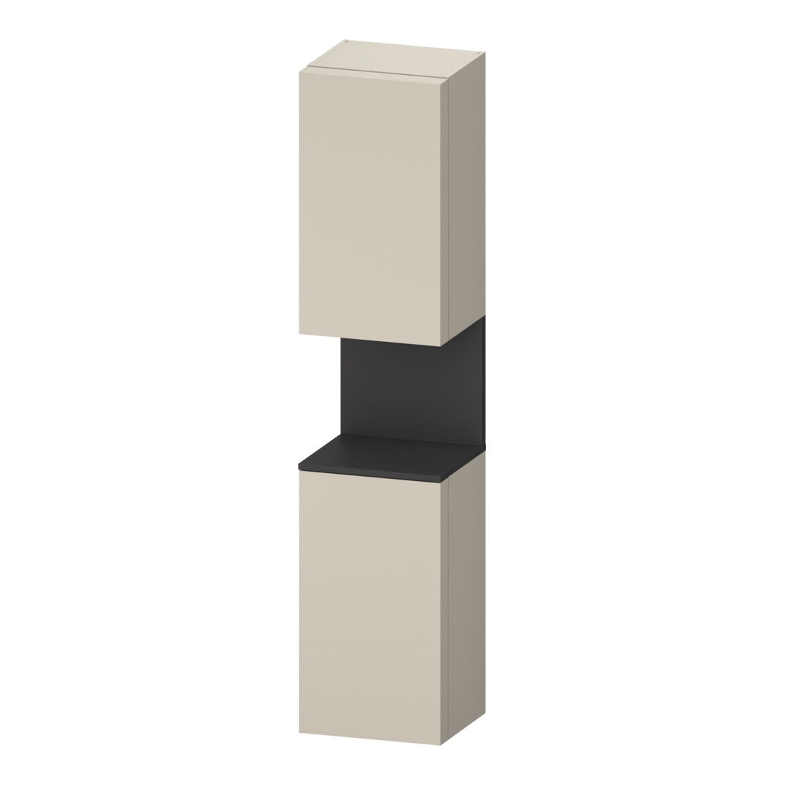 Duravit Armoire haute Qatego 40x36x176 cm, 2 portes, gauche, gris mat/bois mat