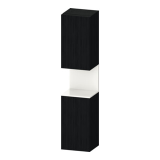 Duravit Armoire haute Qatego 40x36x176 cm, 2 portes, H, P, à gauche, blanc brillant/effet bois noir