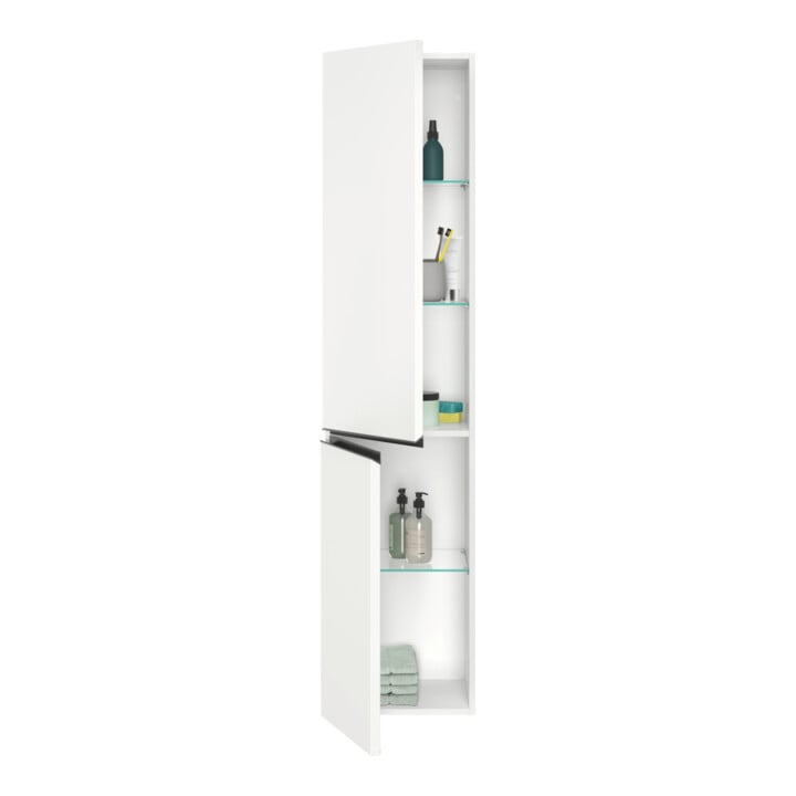 Duravit Armoire haute suspendue Sivida 40x177x37,4cm, 3 étag., noir, gauche, mat blanc