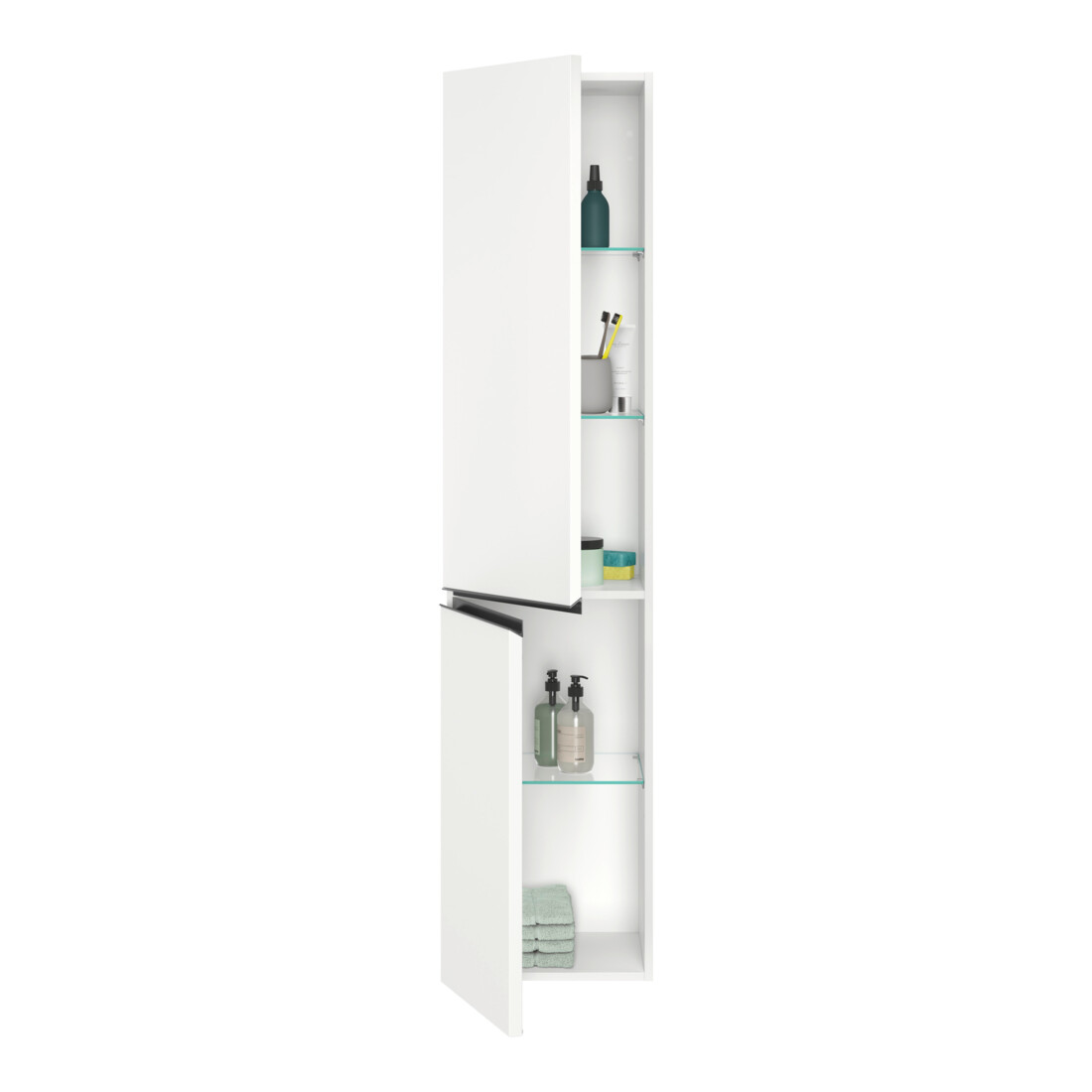 Duravit Armoire haute suspendue Sivida 40x177x37,4cm, 3 étag., noir, gauche, mat blanc