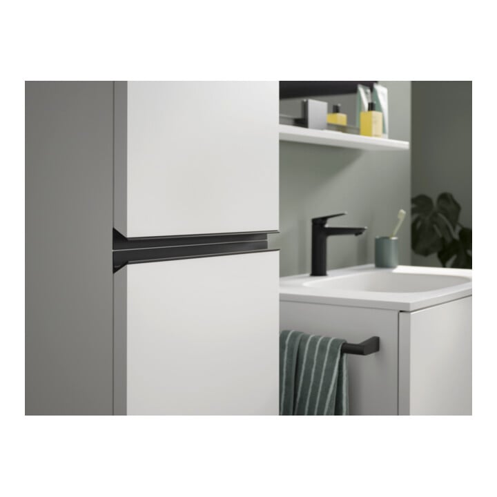 Duravit Armoire haute suspendue Sivida 40x177x37,4cm, 3 étag., noir, gauche, mat blanc