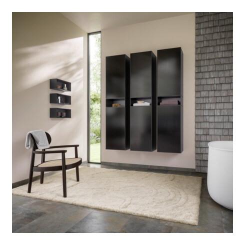 Duravit Armoire haute Zencha 40x36x176 cm, 2 portes, à gauche, verre lin/mat