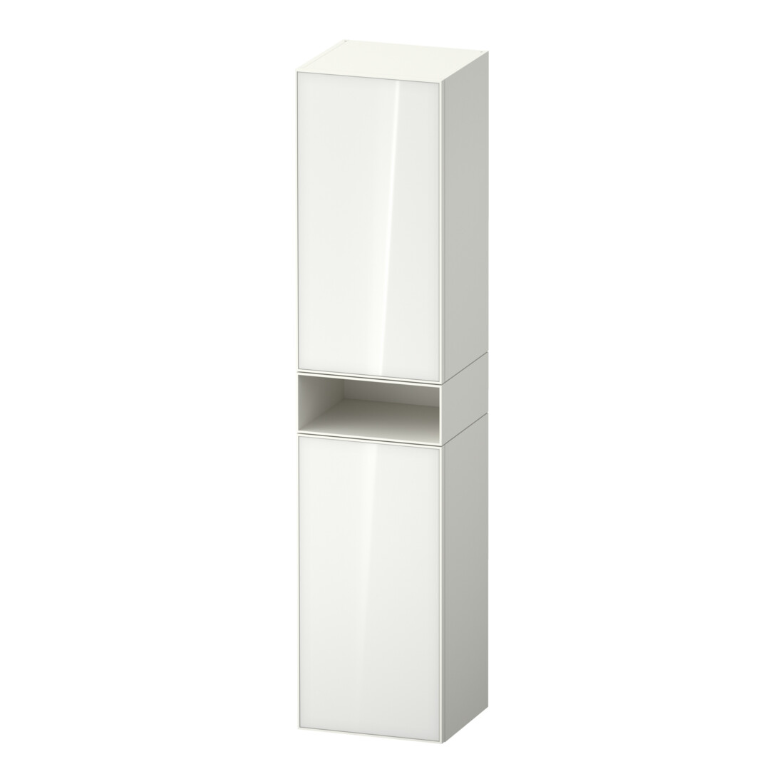 Duravit Armoire haute Zencha 40x36x176 cm, 2 portes, droite, verre blanc/blanc mat