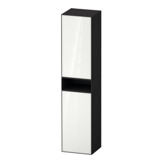 Duravit Armoire haute Zencha 40x36x176 cm, 2 portes, gauche, verre blanc mat/gris