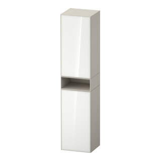 Duravit Armoire haute Zencha 40x36x176 cm, 2 portes, gauche, verre blanc/taupe mat