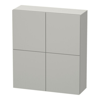 Duravit Armoire mi-haute L-Cube 70x24,3x80 cm, 2 portes, gris béton mat
