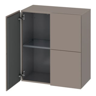 Duravit Armoire mi-haute L-Cube 70x36,3x80 cm, 2 portes, basalte mat