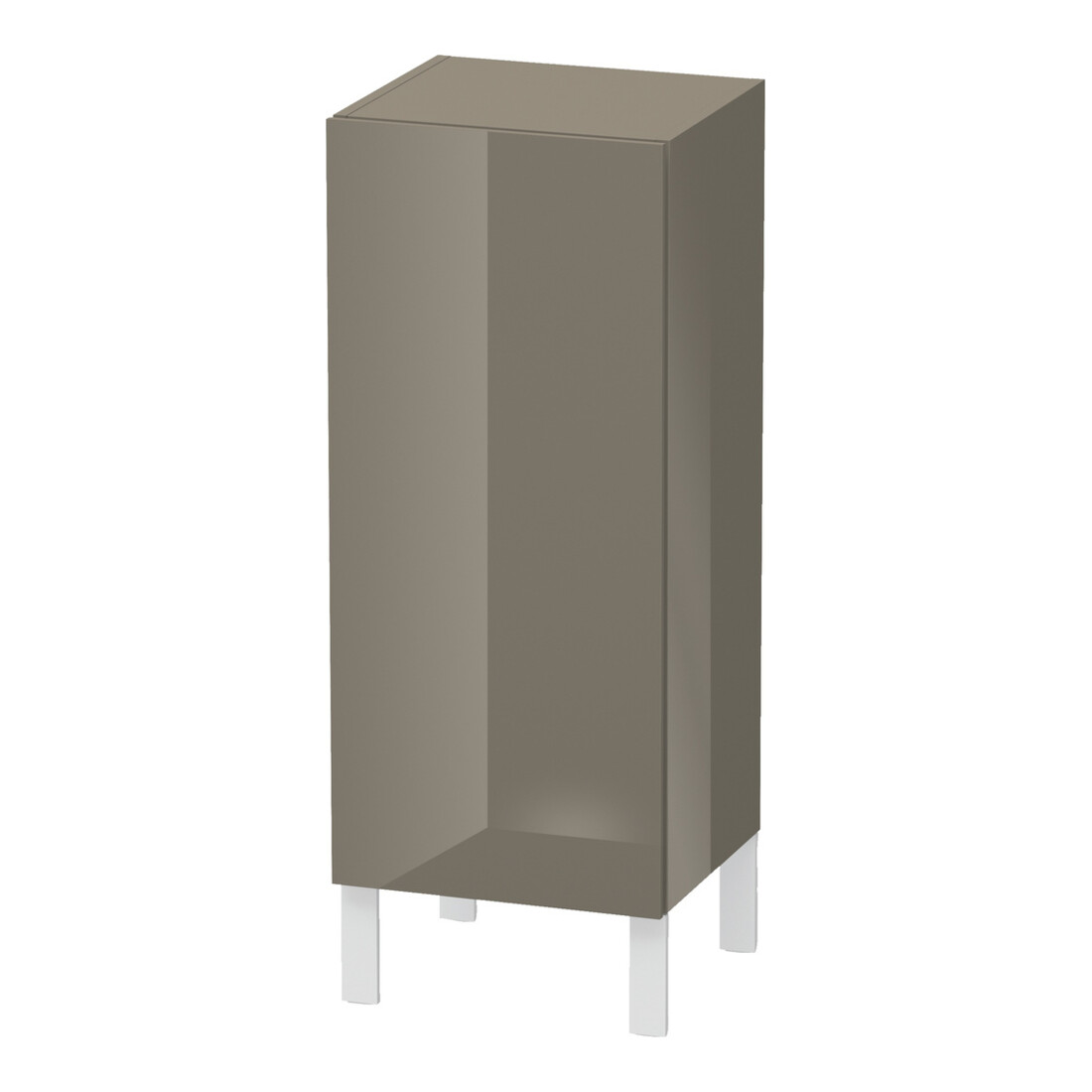 Duravit Armoire mi-haute L-Cube indiv., porte gauche, gris flanelle brillant
