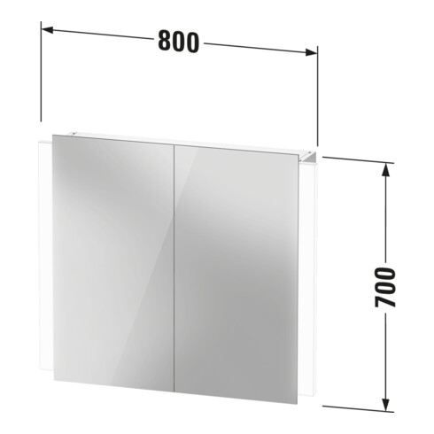Duravit Armoire miroir 220-240V Ketho.2 15,7x80x70cm, C, 2 portes LKZ2