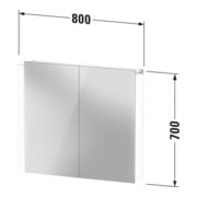 Duravit Armoire miroir 220-240V Ketho.2 15,7x80x70cm, WBL C, 2 portes LKZ1-3