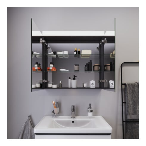 Duravit Armoire miroir Best Version 81x14,8x76 cm, 15 W, 2 portes, LED