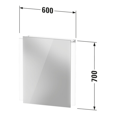 Duravit Armoire miroir Ketho.2 60x15,7x70 cm, LED, à gauche, avec éclairage lavabo