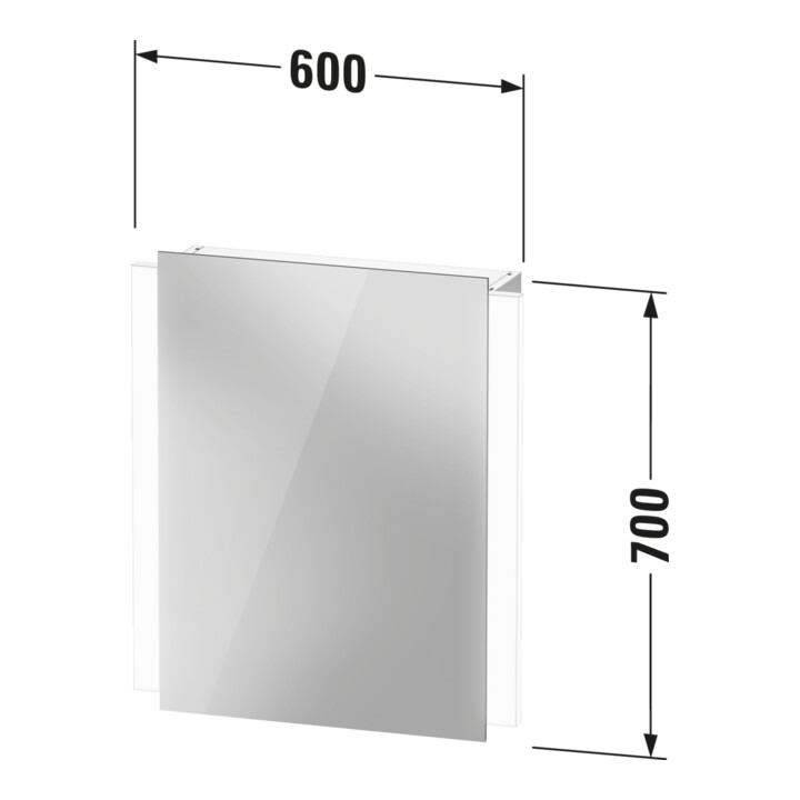 Duravit Armoire miroir Ketho.2 60x15,7x70 cm, LED, à gauche, avec éclairage lavabo