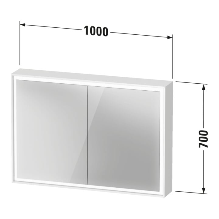Duravit Armoire miroir L-Cube 100x70x15,5 cm, graph ma, avec éclairage lavabo